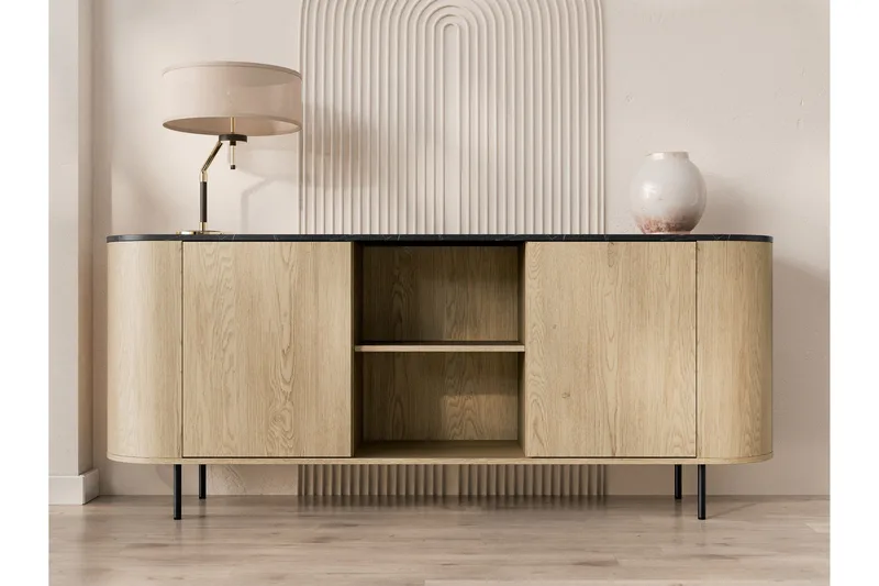Pantego Skänk 184x40 cm i Trä med Metallben - Brun - Förvaring - Förvaringsmöbler - Sideboard & skänk