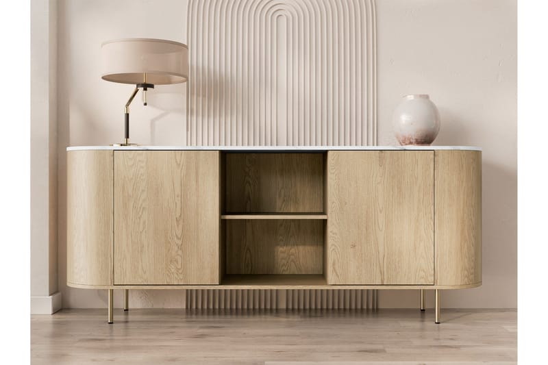 Pantego Skänk 184x40 cm i Trä med Metallben - Brun - Förvaring - Förvaringsmöbler - Sideboard & skänk