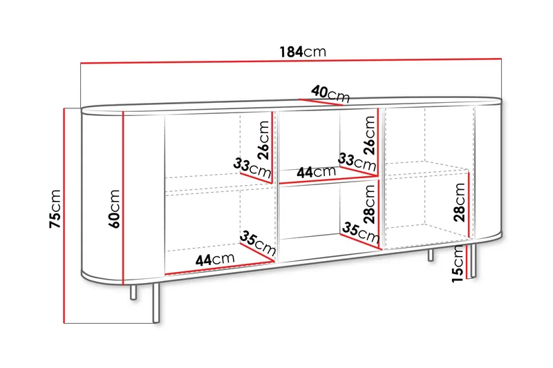 Pantego Skänk 184x40 cm - Förvaring - Förvaringsmöbler - Sideboard & skänk