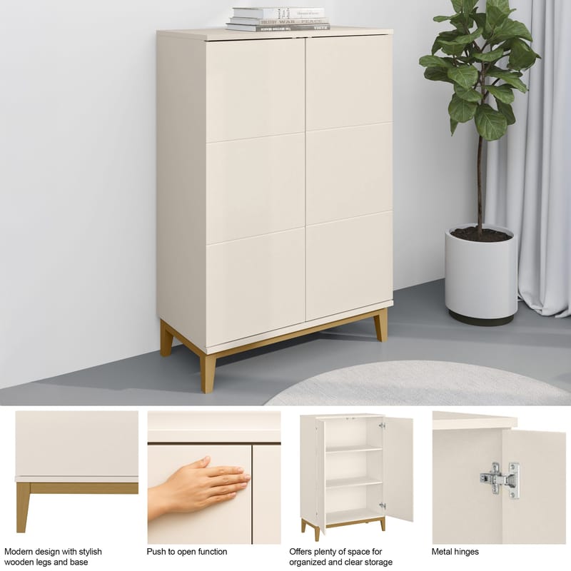 Pelle Högskåp 80x121 cm - Kashmir och ek - Förvaring - Förvaringsmöbler - Sideboard & skänk