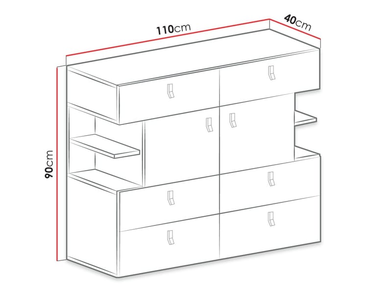 Planeta Skänk 110 cm i Trä - Vit|Blå - Förvaring - Förvaringsmöbler - Sideboard & skänk
