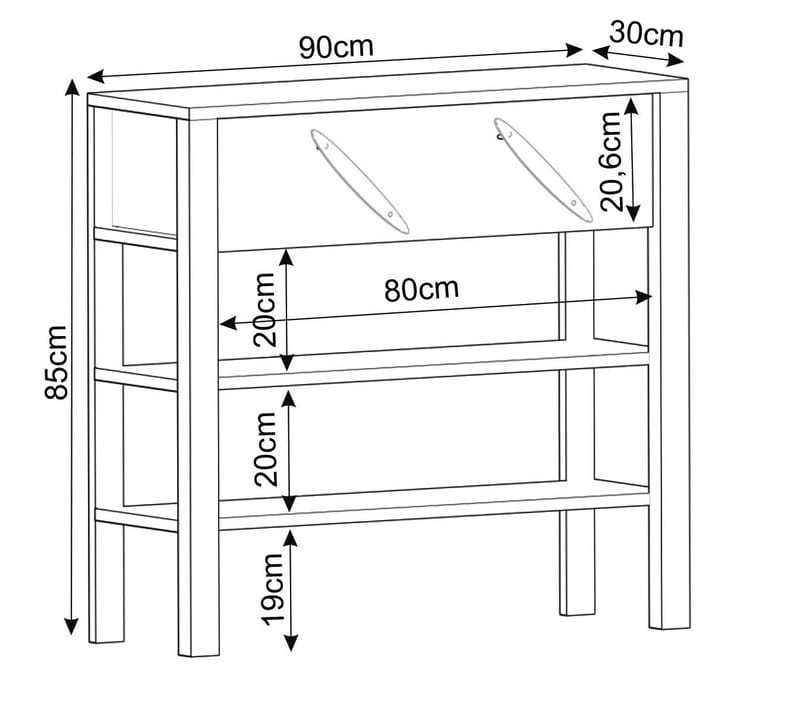 Relon Byrå 90x85x30 cm - Antik valnöt - Förvaring - Förvaringsmöbler - Sideboard & skänk