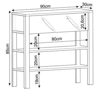 Relon Byrå 90x85x30 cm - Antracit - Förvaring - Förvaringsmöbler - Sideboard & skänk