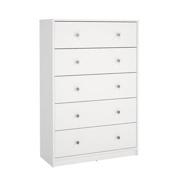 Renor Byrå med 5 lådor Vit 72x30x108 cm - Förvaring - Förvaringsmöbler - Byrå