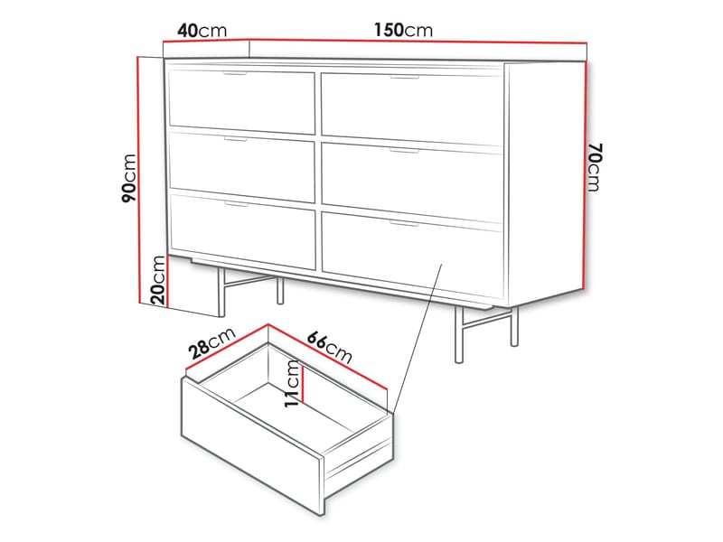 Rolden Skänk 150x90 cm - Hickoryek - Förvaring - Förvaringsmöbler - Byrå