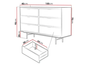 Rolden Skänk 150x90 cm - Valnöt - Förvaring - Förvaringsmöbler - Byrå