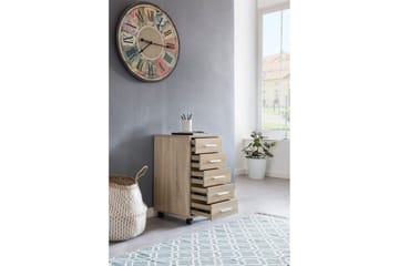 Rullkontejner Wohnling 5 lådor med hjul, folierad spånskiva, modern stil Sonoma - Sonoma - Förvaring - Förvaringsmöbler - Byrå - Hurtsar