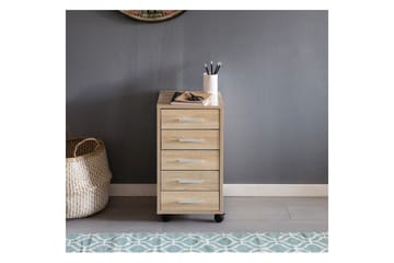Rullkontejner Wohnling 5 lådor med hjul, folierad spånskiva, modern stil Sonoma - Sonoma - Förvaring - Förvaringsmöbler - Byrå - Hurtsar