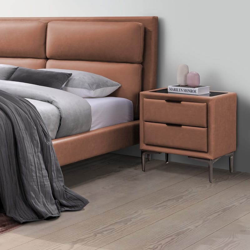 Sängbord Lena 50,5x41x54 cm - konjaksbrun - Möbler - Bord & matgrupper - Avlastningsbord - Sängbord & nattduksbord