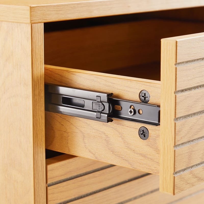 Sängbord Line 50x40x50 cm, melamin med ekbark Med lådor - brun - Möbler - Bord & matgrupper - Avlastningsbord - Sängbord & nattduksbord