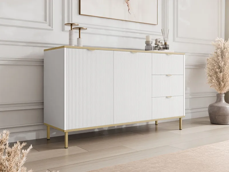 Salmor Skänk 135x42 cm - Vit - Förvaring - Förvaringsmöbler - Sideboard & skänk