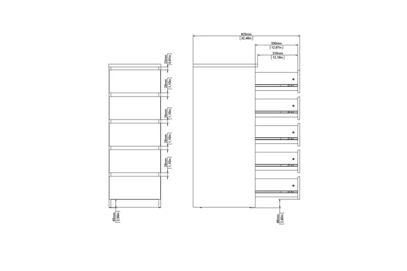 Salomns Byrå 111,3 cm - Vit högblank - Förvaring - Förvaringsmöbler - Byrå