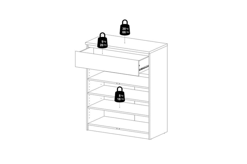 Salomns Skänk 80,4x40 cm - Vit - Förvaring - Förvaringsmöbler - Sideboard & skänk