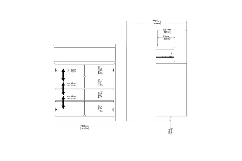 Salomns Skänk 80,4x40 cm - Vit - Förvaring - Förvaringsmöbler - Sideboard & skänk