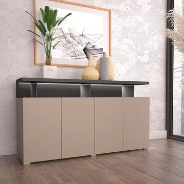Serio Skänk med 4 Dörrar 153 cm i Trä - Taupe - Förvaring - Förvaringsmöbler - Sideboard & skänk