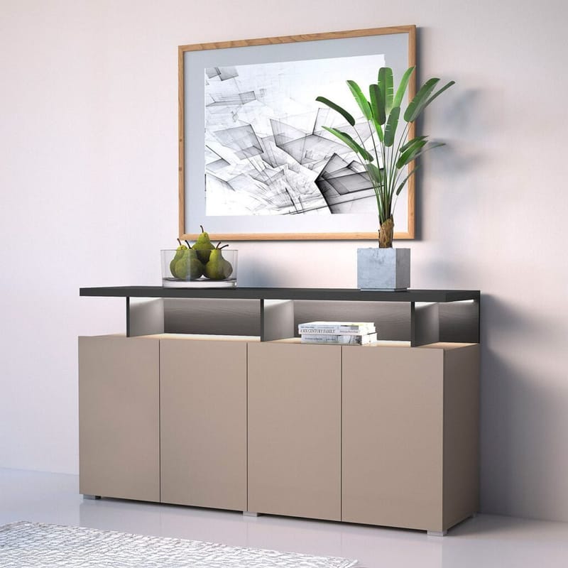 Serio Skänk med 4 Dörrar 153 cm i Trä - Taupe - Förvaring - Förvaringsmöbler - Sideboard & skänk