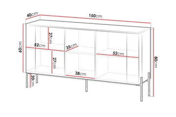 Sherie Skänk 150x40 cm - Svart - Förvaring - Förvaringsmöbler - Sideboard & skänk