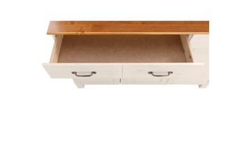 Sideboard & skänk Loft24 Skänk Alby 125x38x85 cm, Vit/Honung Vit,Natur - Förvaring - Förvaringsmöbler - Sideboard & skänk