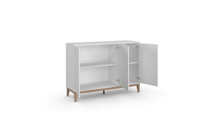 Sideboard & skänk Loft24 Skänk Pelle 120x41x85 cm, Vit/Wotan ek Vit - Förvaring - Förvaringsmöbler - Sideboard & skänk