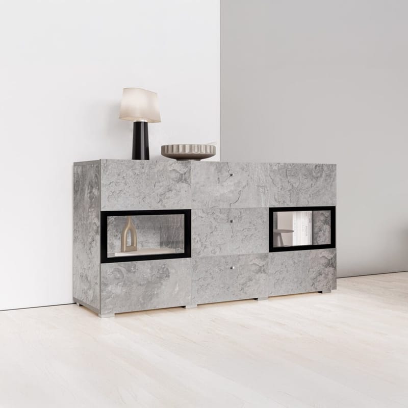 Sideboard Baros 2 Dörrar med 3 Lådor - Betongljus - Förvaring - Förvaringsmöbler - Sideboard & skänk