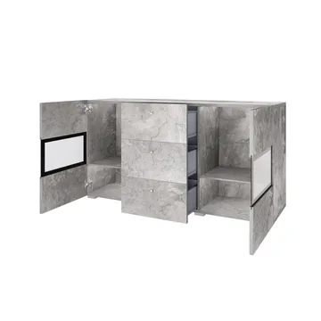 Sideboard Baros 2 Dörrar med 3 Lådor - Betongljus - Förvaring - Förvaringsmöbler - Sideboard & skänk