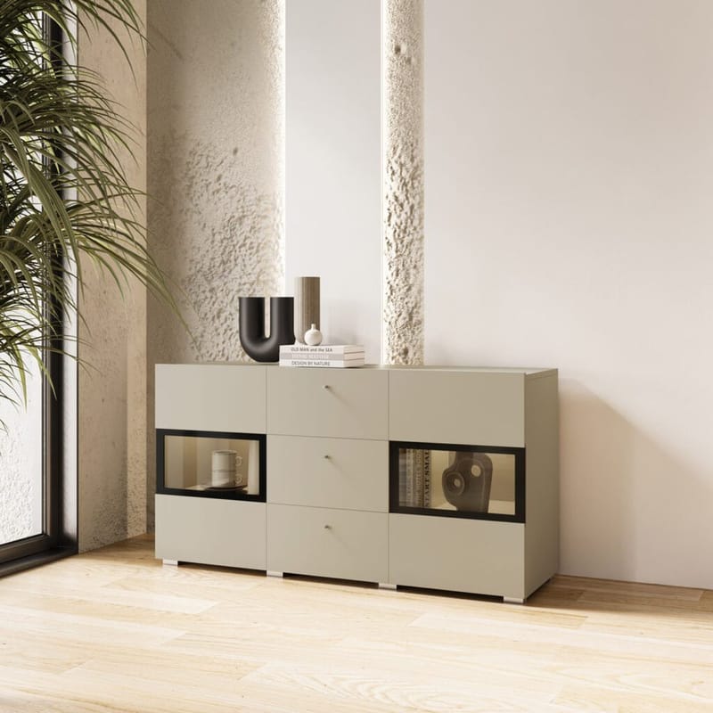 Sideboard Baros 2 Dörrar med 3 Lådor - Ljus Beige - Förvaring - Förvaringsmöbler - Sideboard & skänk