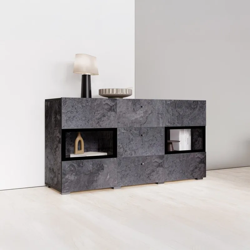 Sideboard Baros 2 Dörrar med 3 Lådor - Skiffer - Förvaring - Förvaringsmöbler - Sideboard & skänk