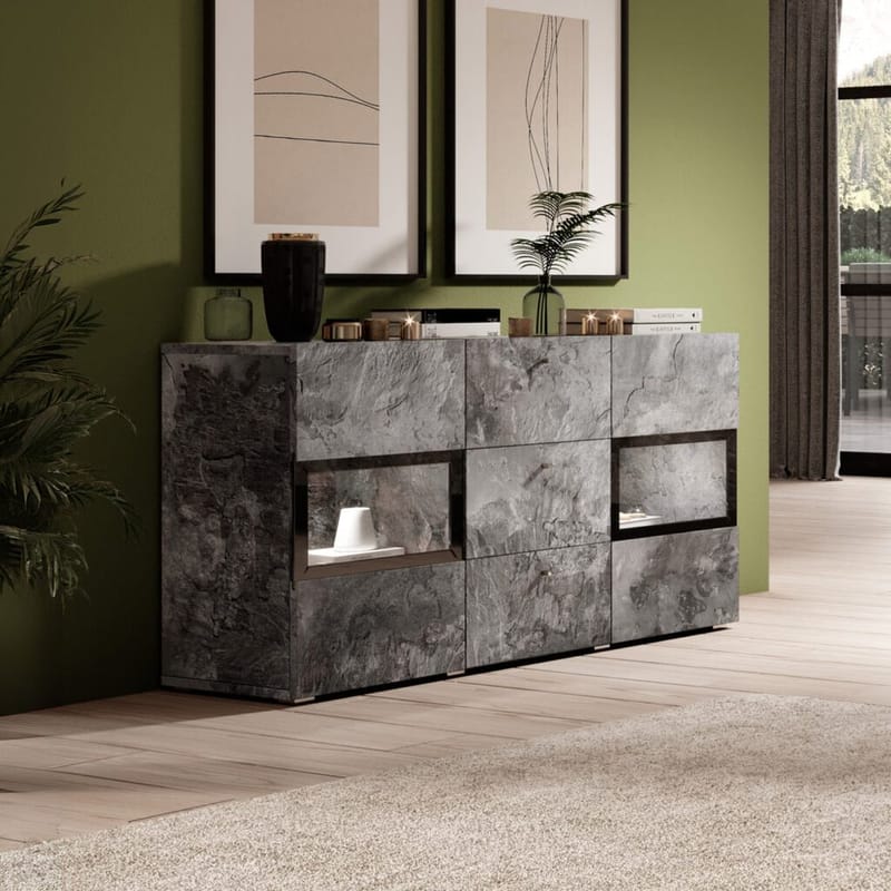 Sideboard Baros 2 Dörrar med 3 Lådor - Skiffer - Förvaring - Förvaringsmöbler - Sideboard & skänk