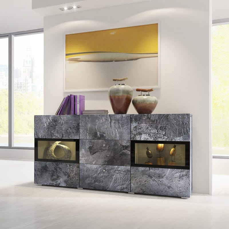 Sideboard Baros 2 Dörrar med 3 Lådor - Skiffer - Förvaring - Förvaringsmöbler - Sideboard & skänk