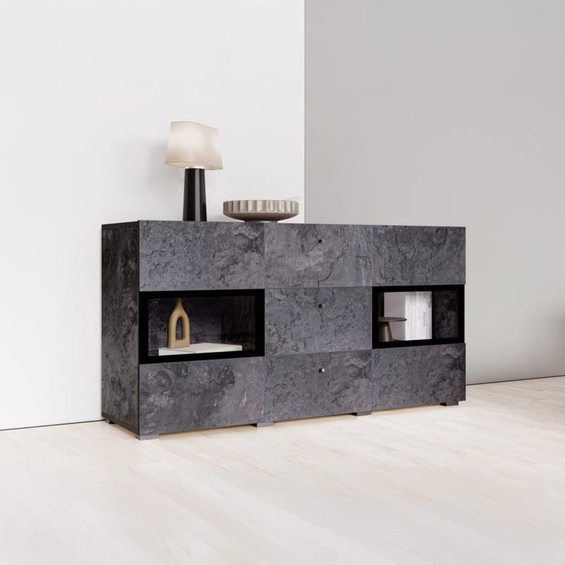 Sideboard Baros 2 Dörrar med 3 Lådor - Skiffer - Förvaring - Förvaringsmöbler - Sideboard & skänk