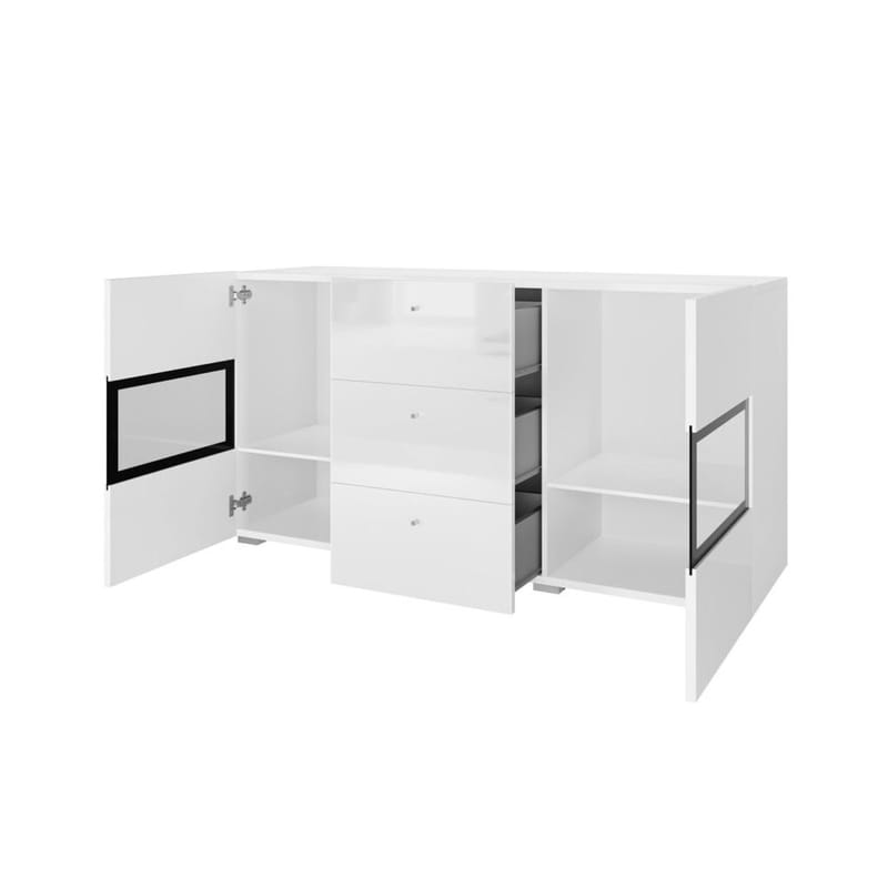 Sideboard Baros 2 Dörrar med 3 Lådor - Vit Laminat - Förvaring - Förvaringsmöbler - Sideboard & skänk