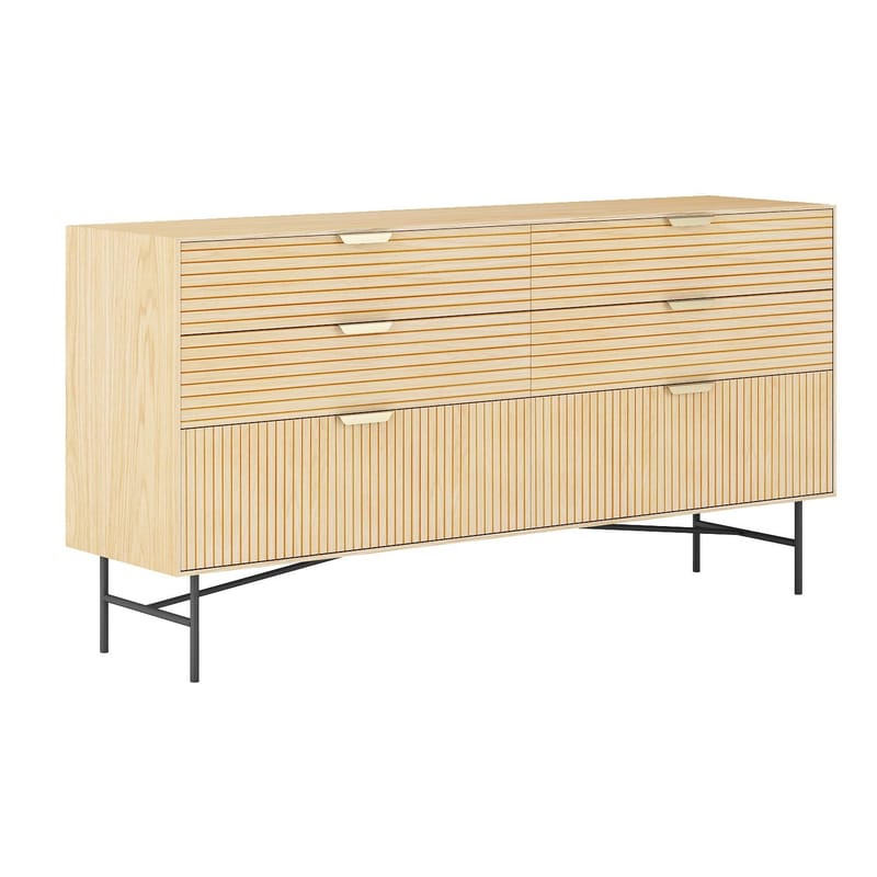 Sideboard Bassel 3D melamine 120x40x80 cm, Beige