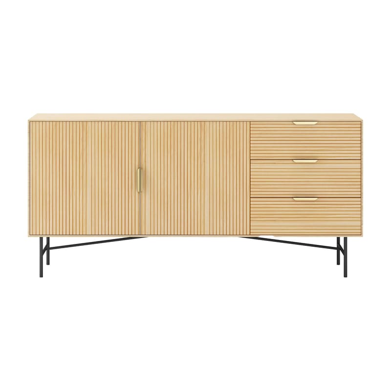 Sideboard Bassel 3D melamine 160x40x75 cm - Beige - Förvaring - Förvaringsmöbler - Sideboard & skänk
