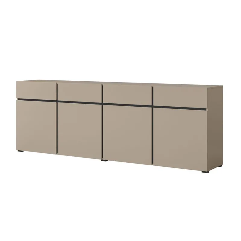 Sideboard Cross 4 dörrar med 4 lådor - Kongo - Svart - Förvaring - Förvaringsmöbler - Sideboard & skänk