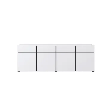 Sideboard Cross 4 dörrar med 4 lådor - Vit - Svart - Förvaring - Förvaringsmöbler - Sideboard & skänk