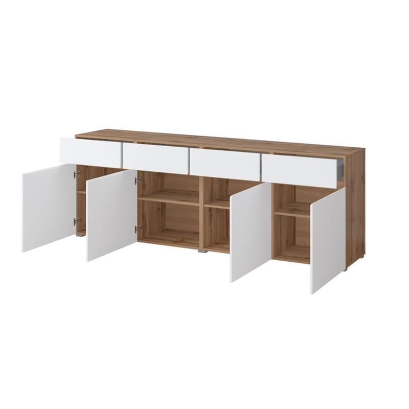 Sideboard Cross 4 dörrar med 4 lådor - Vit - Förvaring - Förvaringsmöbler - Sideboard & skänk