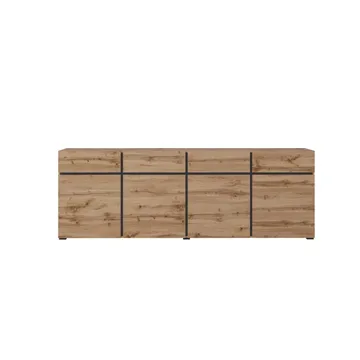Sideboard Cross 4 dörrar med 4 lådor - Wotan Ek - Svart - Förvaring - Förvaringsmöbler - Sideboard & skänk