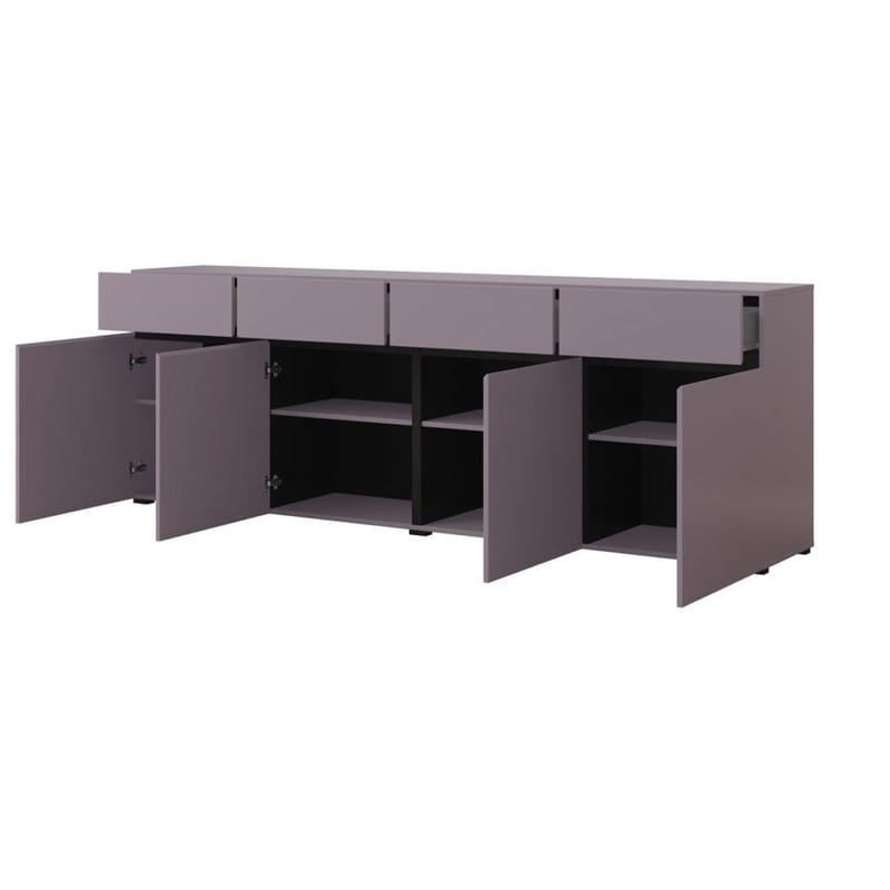 Sideboard Cross 4 dörrar med 4 lådor - Plommon - Svart onyx - Förvaring - Förvaringsmöbler - Sideboard & skänk