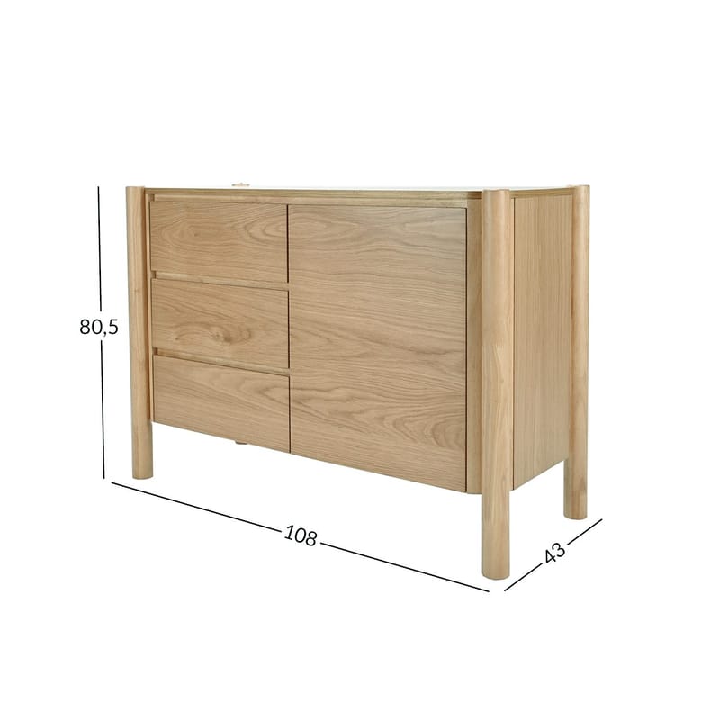 Sideboard Gardenia Ek 108x43x80,5 cm - Förvaring - Förvaringsmöbler - Sideboard & skänk