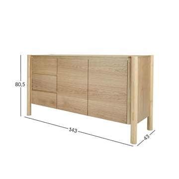 Sideboard Gardenia Ek 143x43x80,5 cm - Förvaring - Förvaringsmöbler - Sideboard & skänk