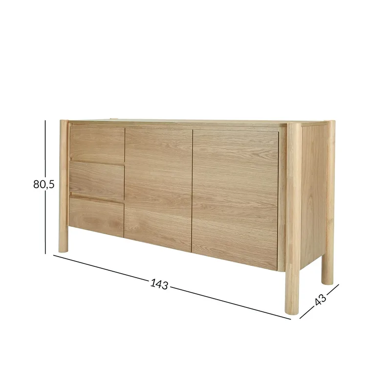 Sideboard Gardenia Ek 143x43x80,5 cm - Förvaring - Förvaringsmöbler - Sideboard & skänk