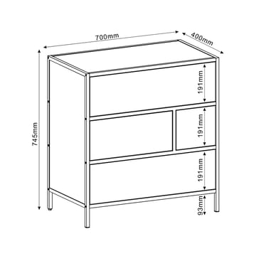 Sideboard Hedvig ask/svart 70x40x74,5 cm - Förvaring - Förvaringsmöbler - Sideboard & skänk