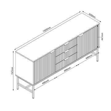 Sideboard Helve Melamin 150x40x75 cm - svart / ljust tr ä - Förvaring - Förvaringsmöbler - Sideboard & skänk
