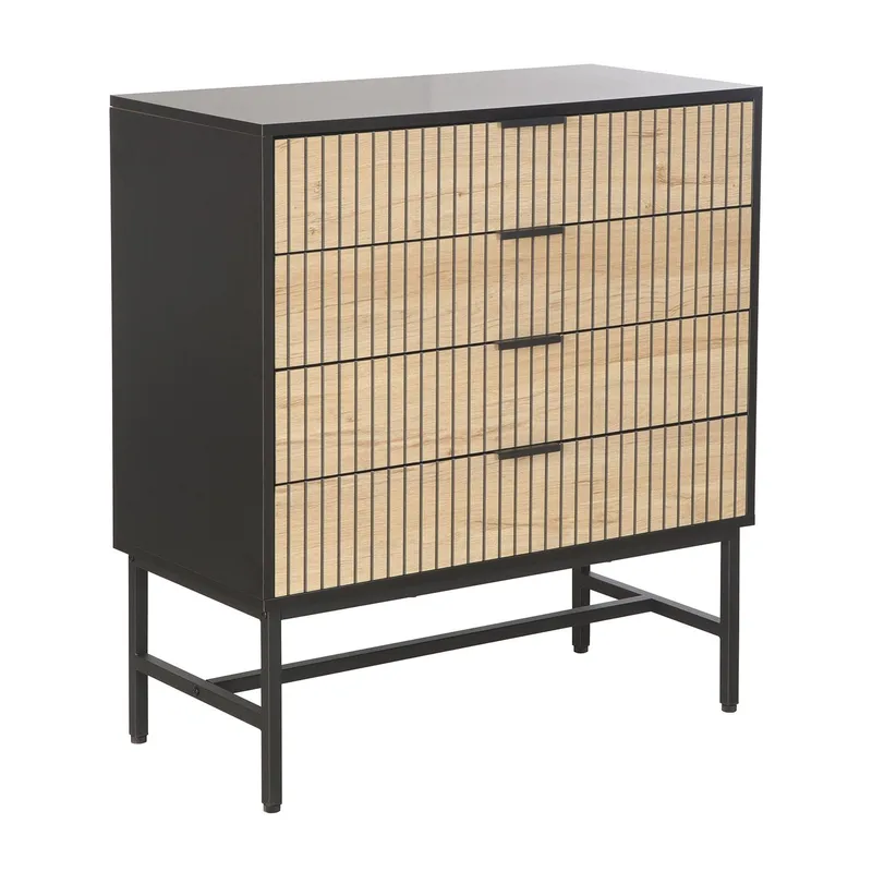 Sideboard Helve Melamin 80x40x89,5 cm, svart / ljust trä