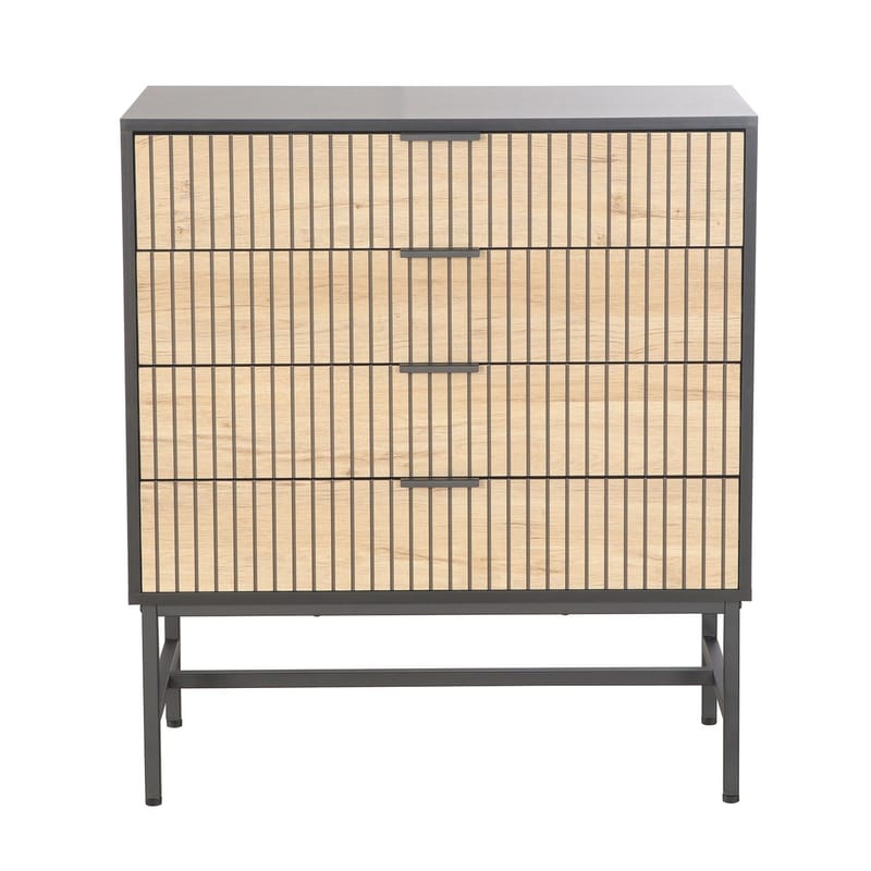 Sideboard Helve Melamin 80x40x89,5 cm - svart / ljust trä - Förvaring - Förvaringsmöbler - Sideboard & skänk