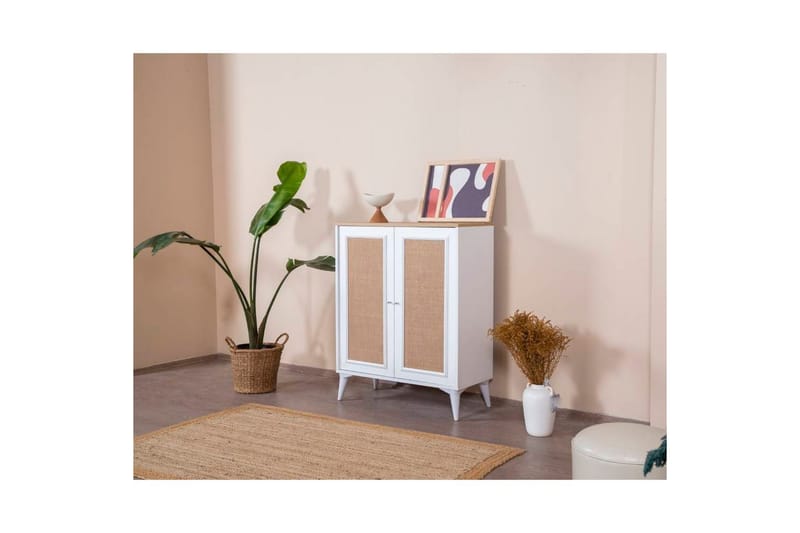 Sideboard Jatinder Vit / Ek - Natur/Vit - Förvaring - Förvaringsmöbler - Sideboard & skänk