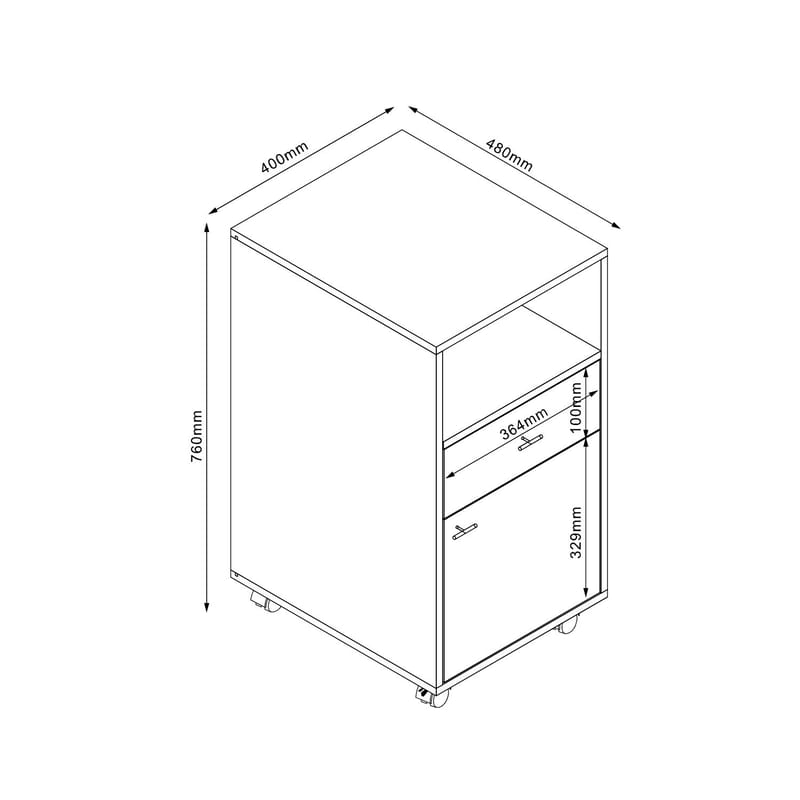 Sideboard Lester 40x48x76 cm melamine - ljust trä - Förvaring - Förvaringsmöbler - Byrå - Hurtsar