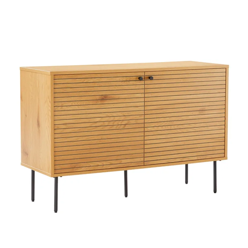 Sideboard Line melamin med ekbark 110x40x74 cm, Brun