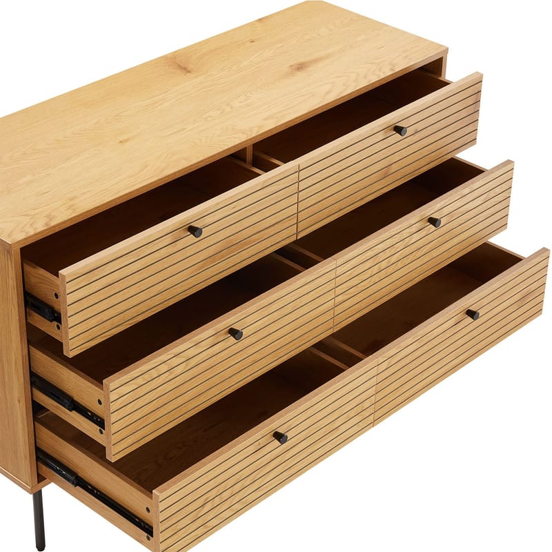 Sideboard Line melamin med ekbark 120x40x75 cm - Brun - Förvaring - Förvaringsmöbler - Byrå