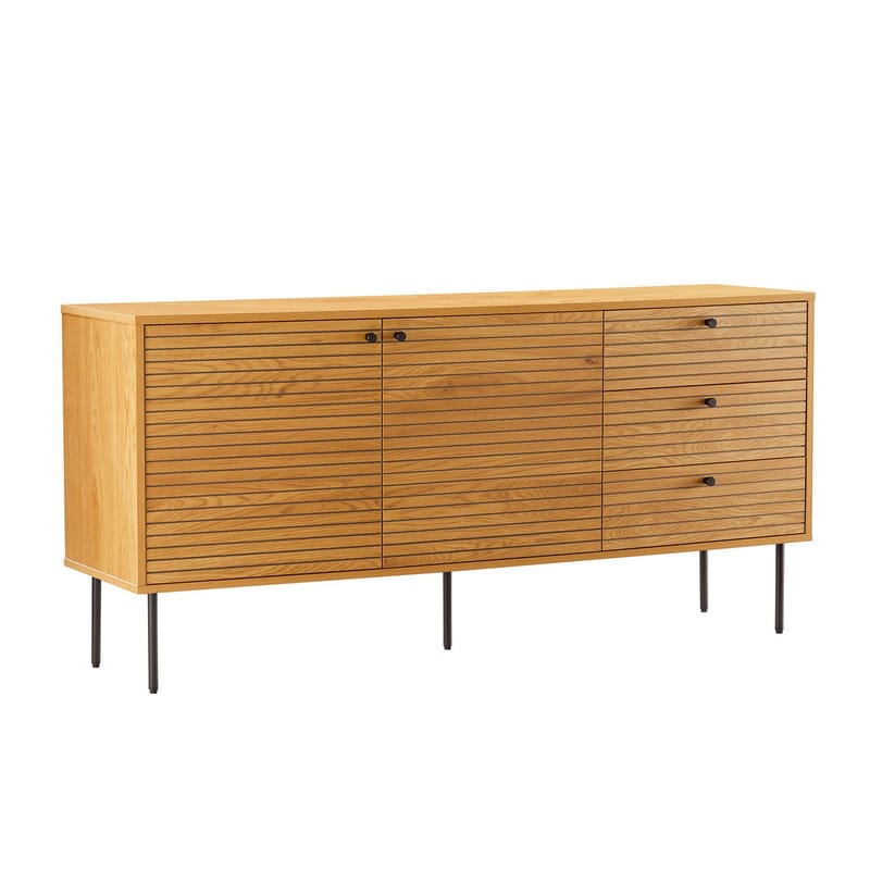 Sideboard Line melamin med ekbark 150x40x74 cm, Brun